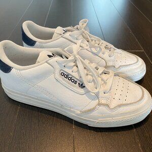 Adidas White & Blue Leather Sneakers